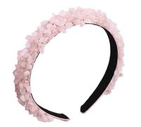 Cerchietto per capelli barocco per donne e ragazze, irregolare, con piccole pietre di ghiaia, bandana, colorata, per feste, matrimoni, copricapo per lavare il viso, colore bianco