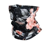 Cerchietto per Capelli Beautiful Black And Pink Roses Vintage Elegant Traspirante Passamontagna Versatili Sciarpa al Collo per Sports Pesca 26X30cm