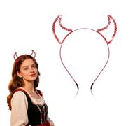 Cerchietto per capelli con corna da diavolo rosso, accessori per capelli per feste di Halloween da