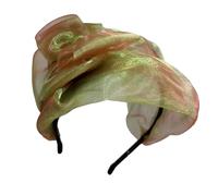 Cerchietto per capelli con fiocco in pizzo per donne, elegante fascia in rete francese, antiscivolo, dolce balletto, fascinator, fascia per capelli per eventi formali