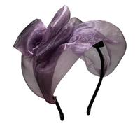 Cerchietto per capelli con fiocco in pizzo per donne, elegante fascia in rete francese, antiscivolo, dolce balletto, fascinator, fascia per capelli per eventi formali