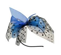 Cerchietto per capelli con fiocco in rete a pois estetici per donne e ragazze francesi fascinator Hairhoop per abiti da sera