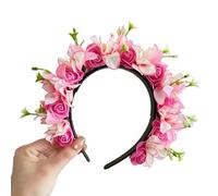 Cerchietto per capelli con fiore decorativo per festival, con fermaglio per capelli floreale su entrambi i lati