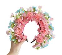 Cerchietto per capelli con fiore decorativo per festival, con fermaglio per capelli floreale su entrambi i lati