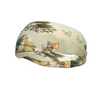 Cerchietto per capelli con gatti nella foresta per donne e uomini, motivi unici personalizzati, fascia larga antiscivolo per corsa, palestra, yoga e altro ancora, accessori per capelli alla moda