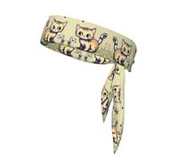 Cerchietto per capelli con gatto e farfalla, unisex, per giocare a palla, fitness e attività all'aperto