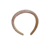 Cerchietto per capelli con gemme lampeggianti, accessorio per capelli alla moda, da donna, con diamante pieno e tesa larga (oro)