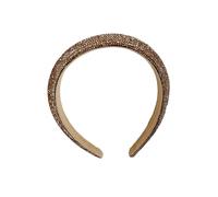 Cerchietto per capelli con gemme lampeggianti, accessorio per capelli alla moda, da donna, con diamante pieno e tesa larga (caffè)