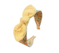 Cerchietto per capelli con motivo floreale per ragazza con fiocco annodato morbido e largo per bambini festa abbigliamento quotidiano accessori moda