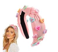 Cerchietto per capelli con nodo largo, fascia in tessuto con nodo largo, per capelli a forma di cuore per concerti di campagna, esercizi, feste, appuntamenti e matrimoni, rosa