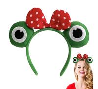 Cerchietto per capelli con occhi di rana, in peluche stile cartone animato, accessorio per capelli di Halloween, fascia elastica per trucco per donne e ragazze