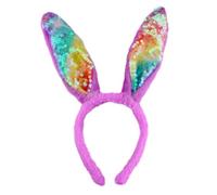 Cerchietto per capelli con orecchie di coniglio pasquale, per donne e adolescenti, con paillettes, per gli appassionati di cinema e anime, incontri a tema