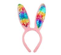 Cerchietto per capelli con orecchie di coniglio pasquale, per donne e adolescenti, con paillettes, per gli appassionati di cinema e anime, incontri a tema