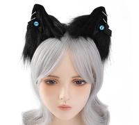 Cerchietto per capelli con orecchie di gatto, con fiocco, per donne e adolescenti, per appassionati di film, anime, incontri a tema, cosplay, copricapo per capelli, gatti, volpi, orecchie, anime