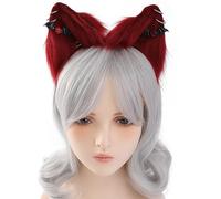 Cerchietto per capelli con orecchie di gatto, con fiocco, per donne e adolescenti, per appassionati di film, anime, incontri a tema, cosplay, copricapo per capelli, gatti, volpi, orecchie, anime