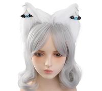 Cerchietto per capelli con orecchie di gatto, con fiocco, per donne e adolescenti, per appassionati di film, anime, incontri a tema, cosplay, copricapo per capelli, gatti, volpi, orecchie, anime