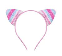 Cerchietto per capelli con orecchie di gatto glitterate, per ragazze e donne, in metallo lucido, accessori per capelli per tutti i giorni (D)