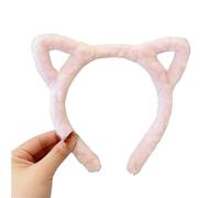 Cerchietto per capelli con orecchie di gatto in peluche Lolita, cerchietti per capelli pelosi da donna, per cosplay, feste, accessori per capelli coreani (rosa)
