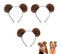 Cerchietto per capelli con orecchie di orso, in morbido peluche marrone, per donne e adolescenti, graziose orecchie con scoiattoli, per la cura della pelle, trucco, cosplay, feste di Halloween
