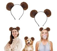 Cerchietto per capelli con orecchie di orso, in morbido peluche marrone, per donne e adolescenti, graziose orecchie con scoiattolo per la cura della pelle, trucco, cosplay, feste di Halloween
