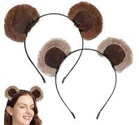 Cerchietto per capelli con orecchie di orso mobili, in morbido peluche marrone, per donne e adolescenti, con simpatiche orecchie di scoiattolo, per la cura della pelle, trucco, cosplay, feste di
