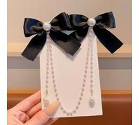 Cerchietto per capelli con perle, accessorio per capelli dalla forma unica con design semplice ed elegante, materiale durevole per l'uso quotidiano e speciale, dimensioni compatte 10 x 9 x 3 cm (nero)