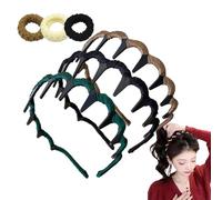 Cerchietto per capelli con perle artificiali a forma di teschio, stile retrò, vintage, con perle artificiali in 1 secondo, morbido effetto cranico, denti seghettati antiscivolo per un elegante uso