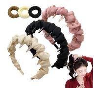 Cerchietto per capelli con perle artificiali a forma di teschio, stile retrò, vintage, con perle artificiali in 1 secondo, morbido effetto cranico, denti seghettati antiscivolo per un elegante uso