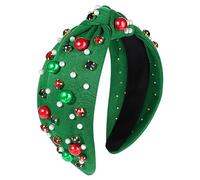 Cerchietto per capelli con perle bianche e strass, con perle e strass, alla moda, elegante, largo, da donna, accessorio per capelli in stile bohémien, per addio al nubilato (fascia per capelli con