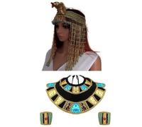 Cerchietto per capelli con perline dorate, per cosplay, Halloween, cosplay, regina d'Egitto, copricapo per Halloween