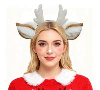 Cerchietto per capelli con renna sfocata per Halloween, Natale, bambini, adulti, feste in maschera, cosplay, Halloween, Lolita, alce e cervo con orecchie di cervo, fascia per capelli, accessorio per