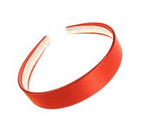 Cerchietto per capelli con rivestimento in raso rosso, 2,5 cm, in plastica, senza denti, per donne e ragazze Glitz4Girlz