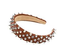 Cerchietto per capelli con rivetti in metallo, alla moda, per ragazze, comodo per il trucco, doccia, viso, per adolescenti e ragazze