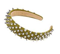 Cerchietto per capelli con rivetti in metallo, alla moda, per ragazze, comodo per il trucco, doccia, viso, per adolescenti e ragazze