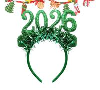 Cerchietto per capelli con scritta "Happy New Year", tiara con numero 2026, accessorio per capelli con glitter, accessorio per capelli per feste di Natale