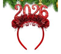 Cerchietto per capelli con scritta "Happy New Year", tiara con numero 2026, accessorio per capelli con glitter, accessorio per capelli per feste di Natale