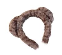 Cerchietto per capelli con stampa leopardata in peluche di visone, accessorio per capelli con orecchie di gatto, soffice, per lavare il viso, cosplay (leopardo chiaro)