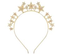 Cerchietto per capelli con stelle, per donne e ragazze, con strass luccicanti, accessorio per capelli per Capodanno, feste e festival, Y4XXFG (oro)