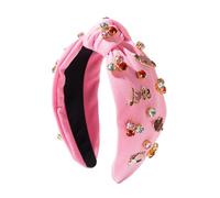 Cerchietto per capelli con strass a cuore - Cerchietto per capelli annodato ingioiellato e largo con strass a cuore, cerchietto annodato a forma di cuore | Elegante fascia per San, con perli