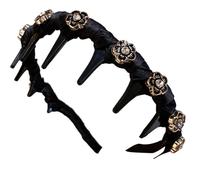 Cerchietto per capelli con strass a forma di teschio, antiscivolo, elegante, con denti forti, per donne e ragazze, feste, matrimoni, uso quotidiano