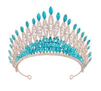 Cerchietto per capelli con strass scintillanti, elegante, da sposa, corone di dimensioni regolabili, per spose e concorsi di bellezza, fascia in lega, Misura unica, come descritto