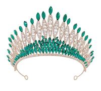 Cerchietto per capelli con strass scintillanti, elegante, da sposa, corone di dimensioni regolabili, per spose e concorsi di bellezza, fascia in lega, Misura unica, come descritto