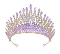 Cerchietto per capelli con strass scintillanti, elegante, da sposa, corone di dimensioni regolabili, per spose e concorsi di bellezza, fascia in lega, Misura unica, come descritto