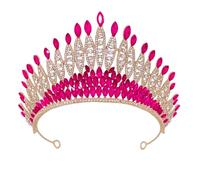 Cerchietto per capelli con strass scintillanti, elegante, da sposa, corone di dimensioni regolabili, per spose e concorsi di bellezza, fascia in lega, Misura unica, come descritto