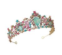 Cerchietto per capelli con strass scintillanti, elegante, da sposa, regolabile, corone per spose e concorsi di bellezza