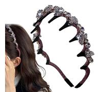 Cerchietto per capelli con treccia, alla, antiscivolo, da donna, elegante, intrecciata, per l'estate, tutti i giorni, la palestra, i viaggi, la casa, le feste, i festival musicali, gli