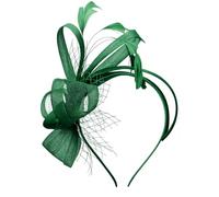 Cerchietto per capelli con velo in tulle verde, leggero e formale