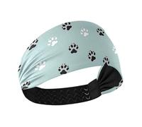 Cerchietto per capelli con zampa di gatto nero, bianco, ciano, antiscivolo, elastico per capelli da donna, per lavare il viso, allenamento, yoga, ciclismo