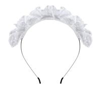 Cerchietto per capelli da cameriera Lolita in pizzo plissettato carino lavaggio viso supporto per capelli festival festa copricapo per donne ragazze decorazione per feste