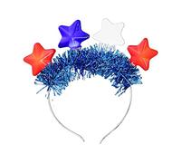 Cerchietto per capelli da concerto di Natale, per donne e studenti, con decorazione a stella scintillante, fasce per capelli con luce a LED